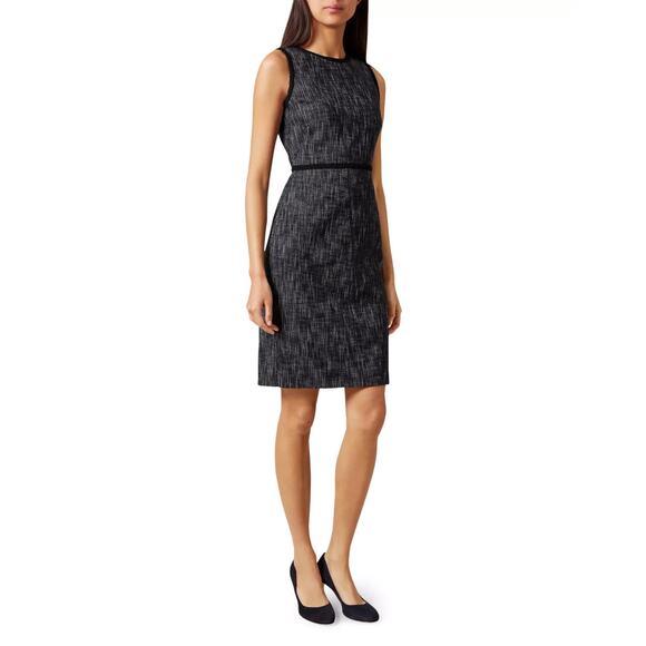 HOBBS Natalie Dress Sleeveless Tweed Navy Blue Jacket Blazer Set Suit Sheath M - Picture 5 of 12